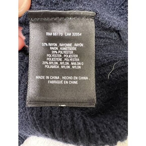 MOTH by Anthropologie sweater women’s Small navy blue V-neck boho ribbed knit - Picture 7 of 9